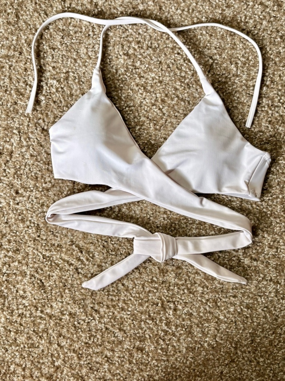 White Wrap Triangle Bikini Top